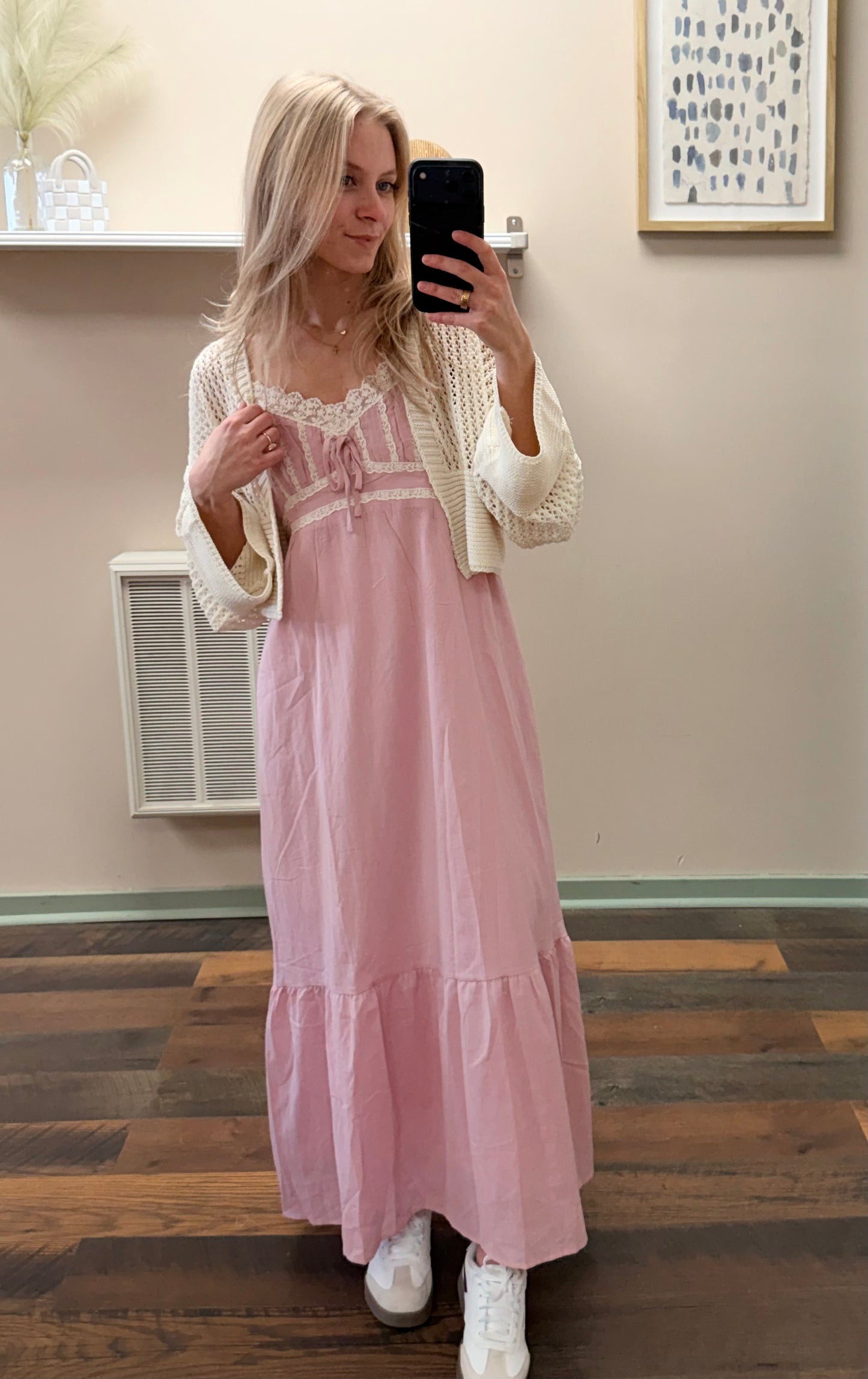 Dusty Rose Midi Dress
