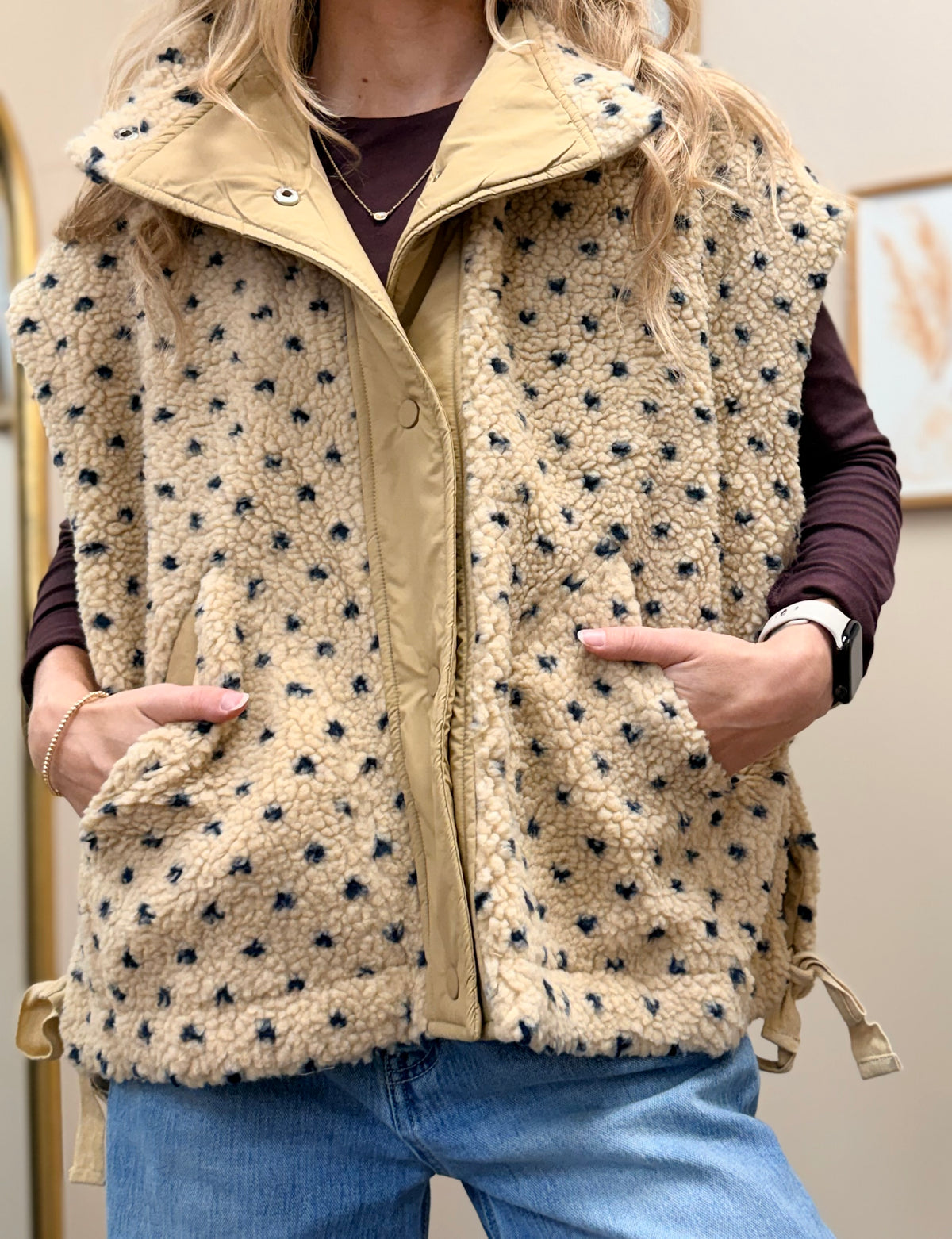 Polka Dot Cozy Vest