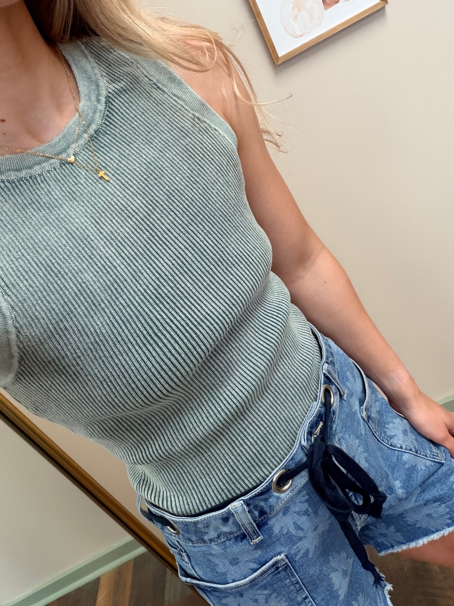 Jade Ribbed Tank