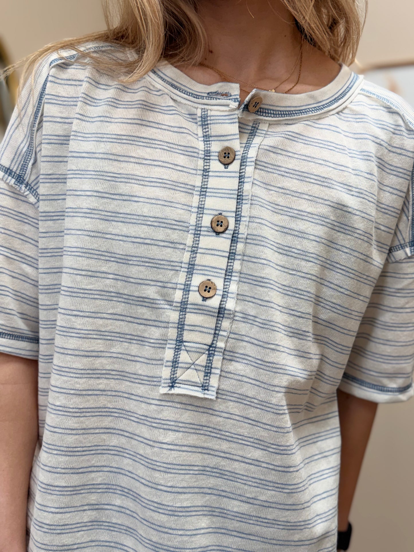 Simple Stripes Henley T