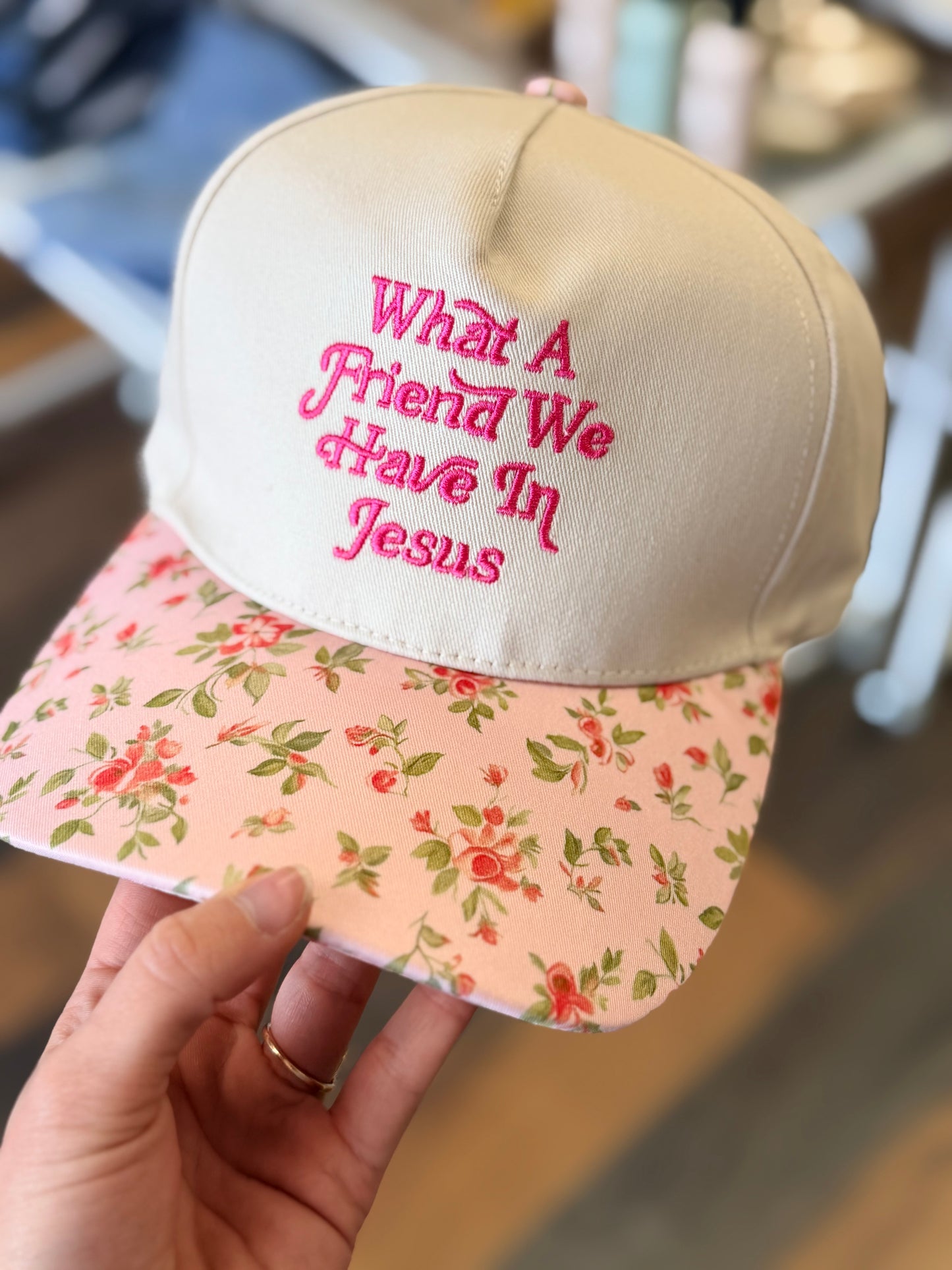Friend in Jesus Floral Hat