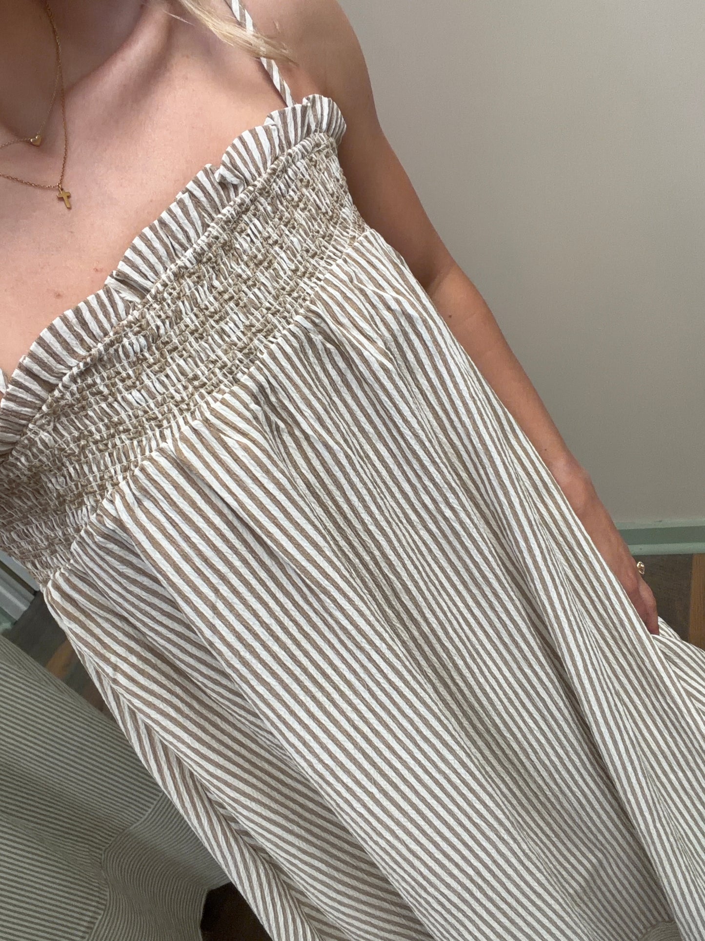Neutral Moment Midi Dress