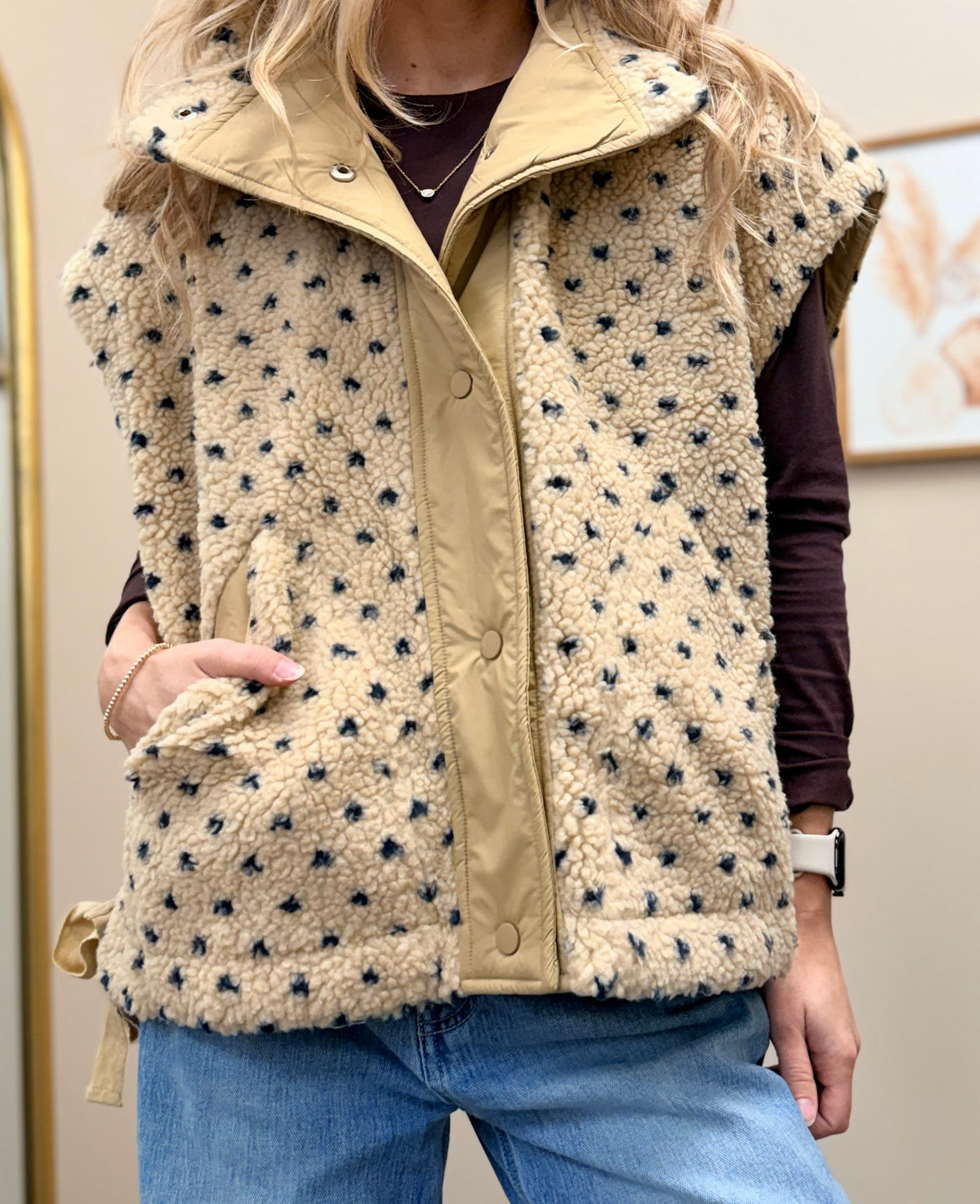 Polka Dot Cozy Vest