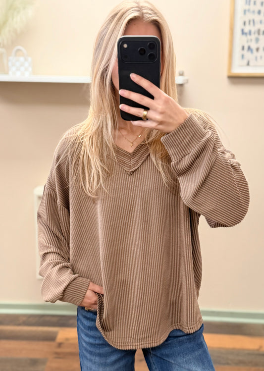 Espresso V-Neck Top
