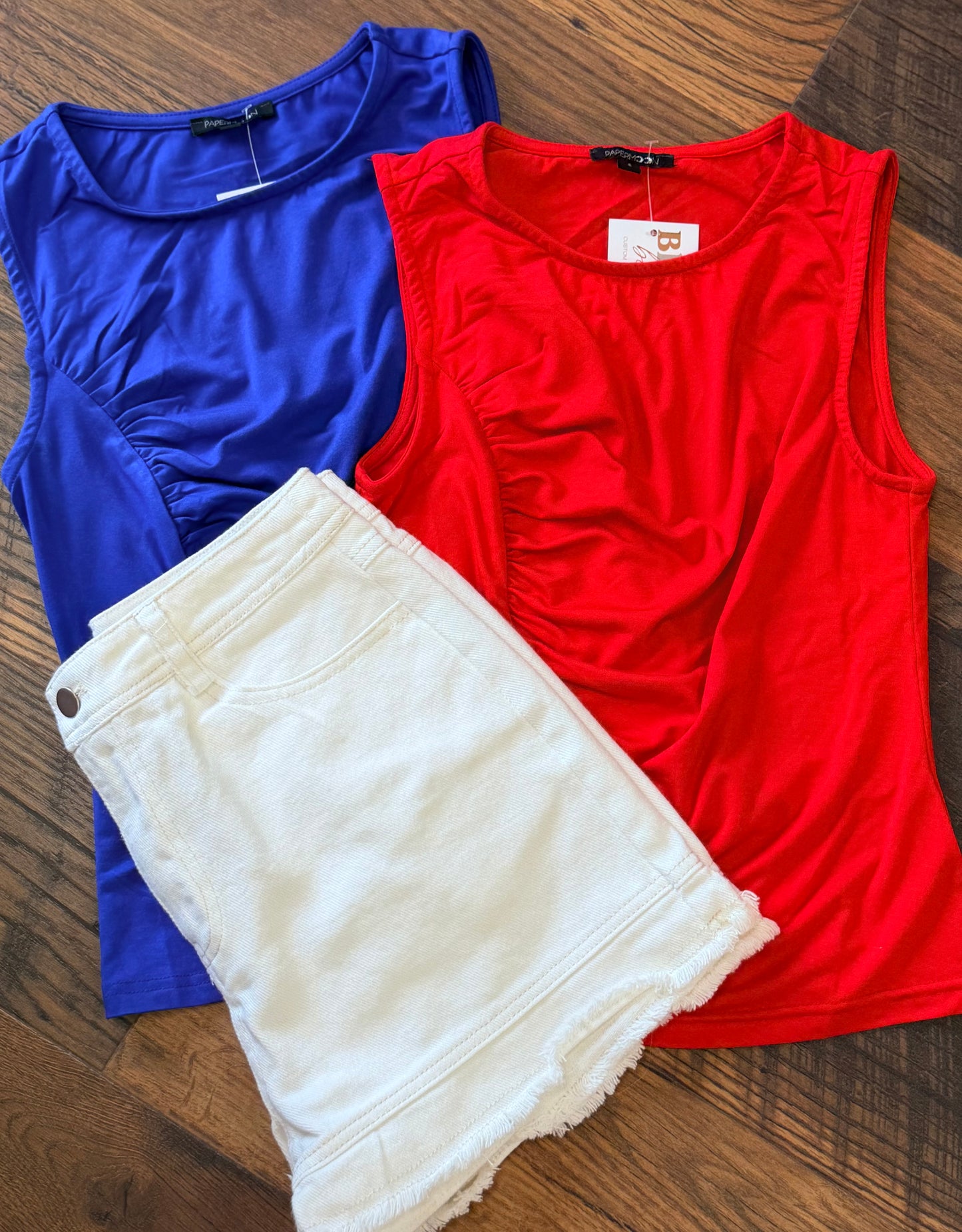 USA Blue Ruched Tank