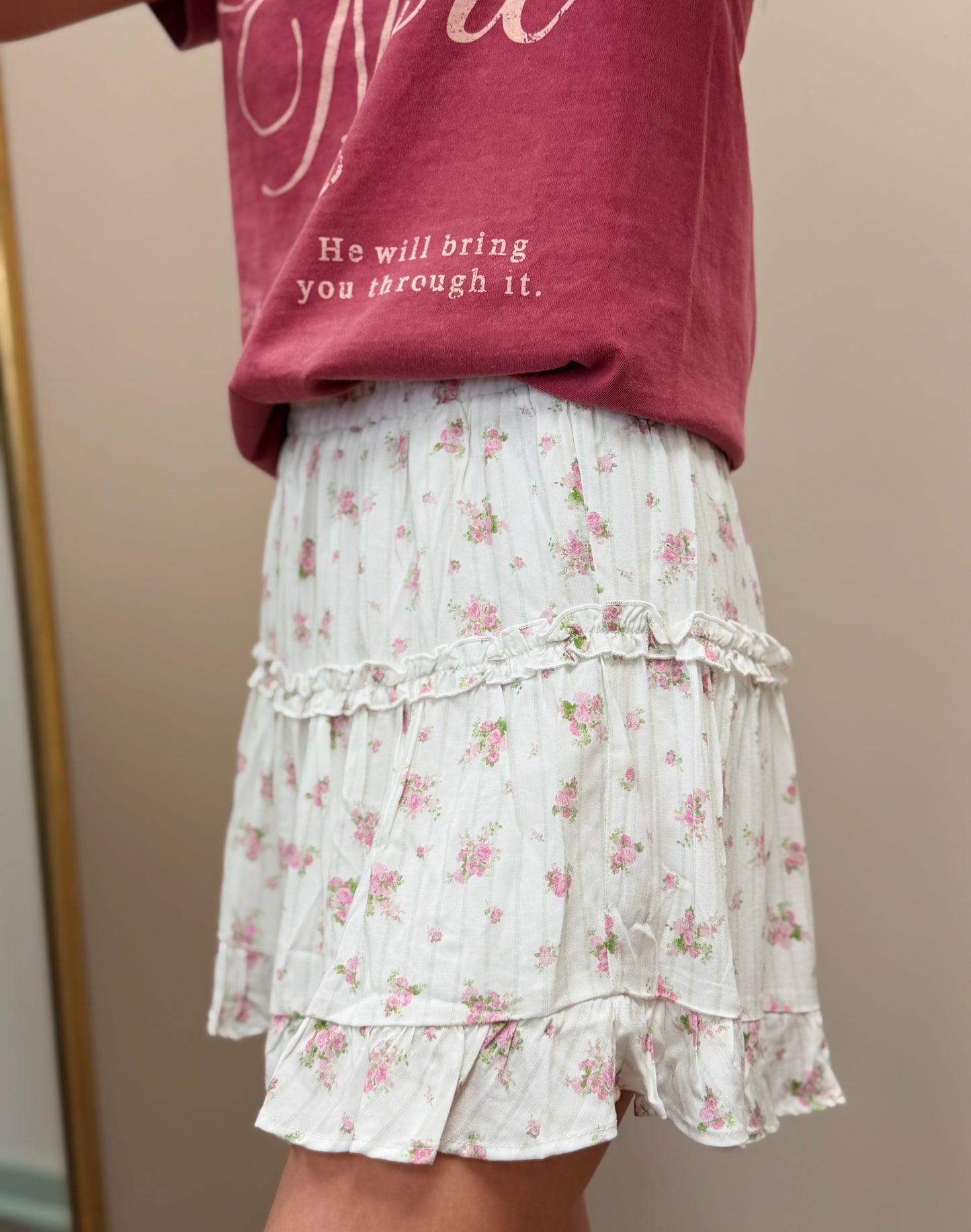 Sweet Florals Mini Skirt