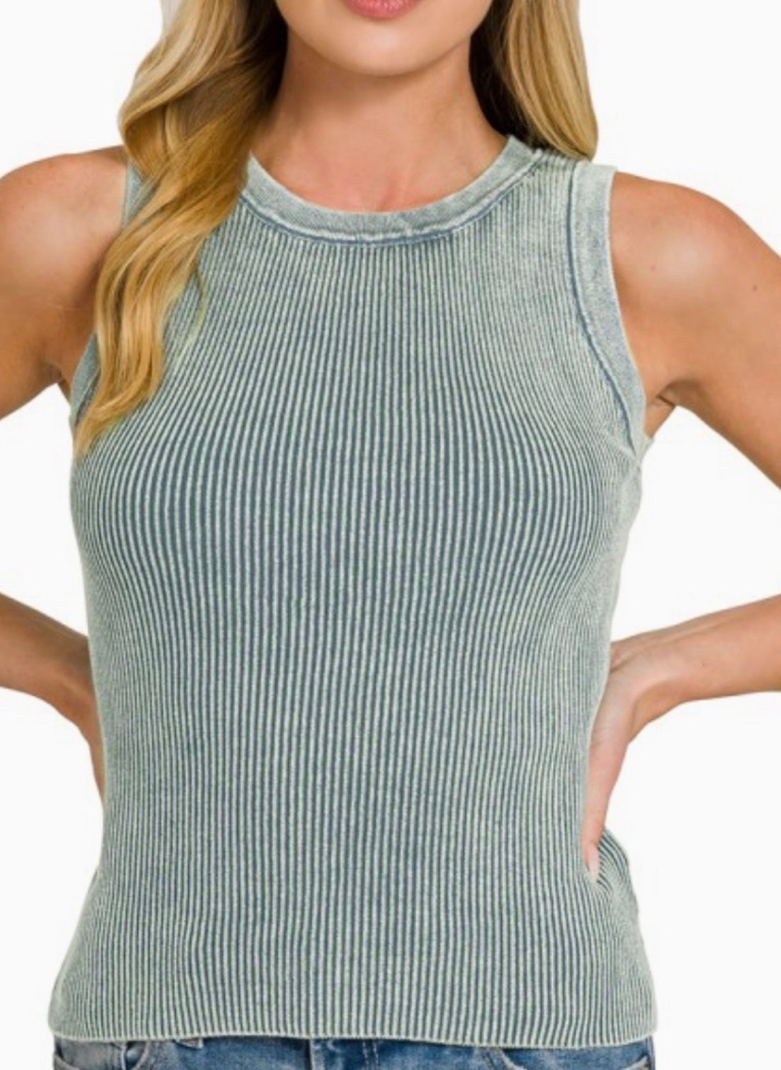 Jade Ribbed Tank