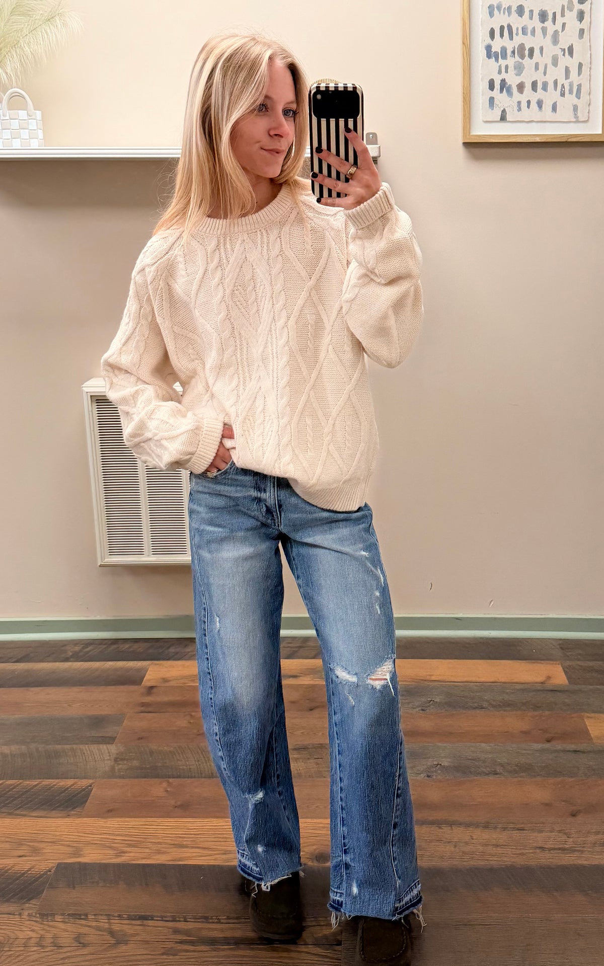 Ivory Lane Cable Knit Sweater