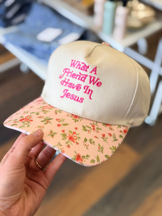 Friend in Jesus Floral Hat