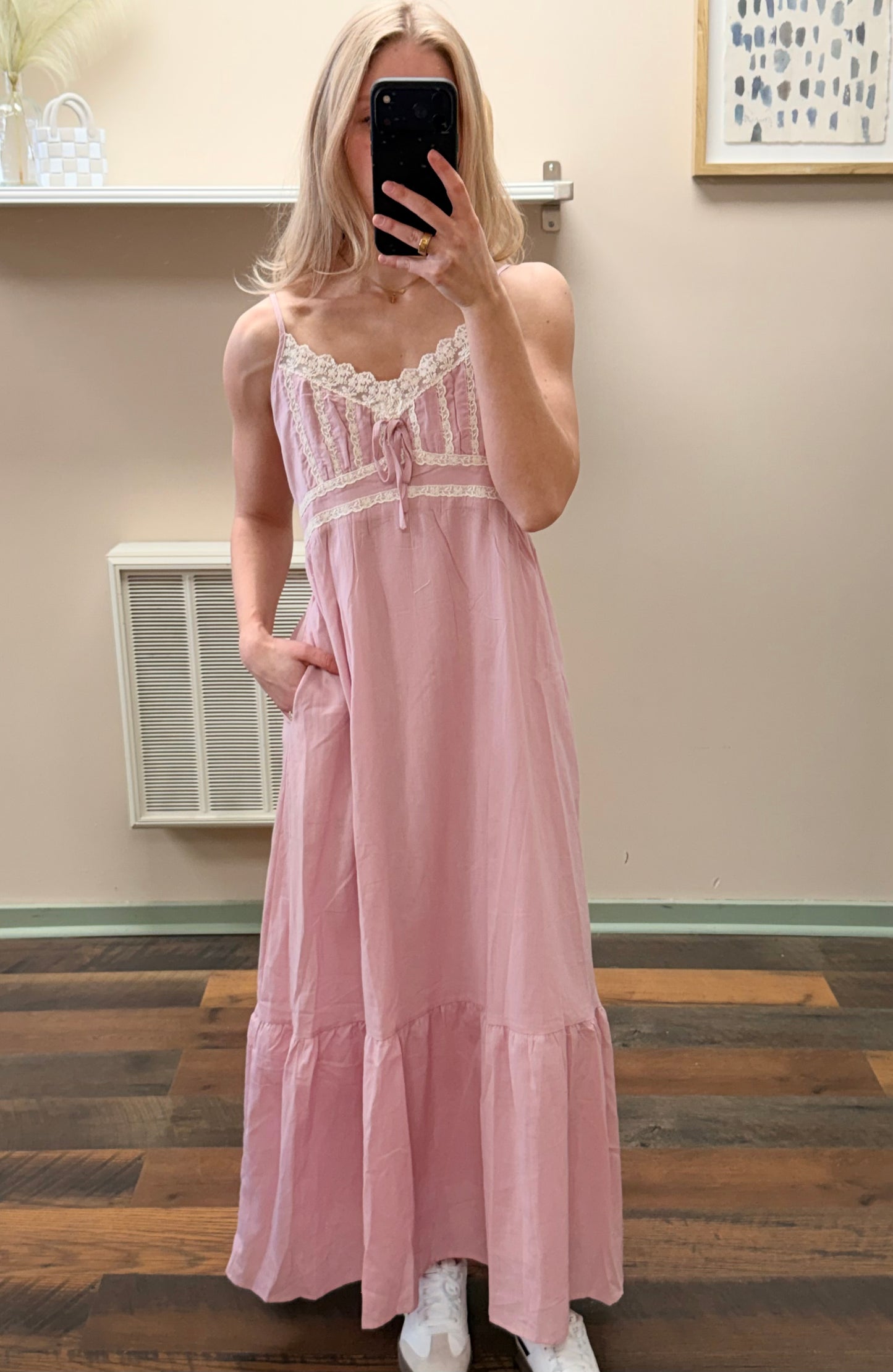 Dusty Rose Midi Dress