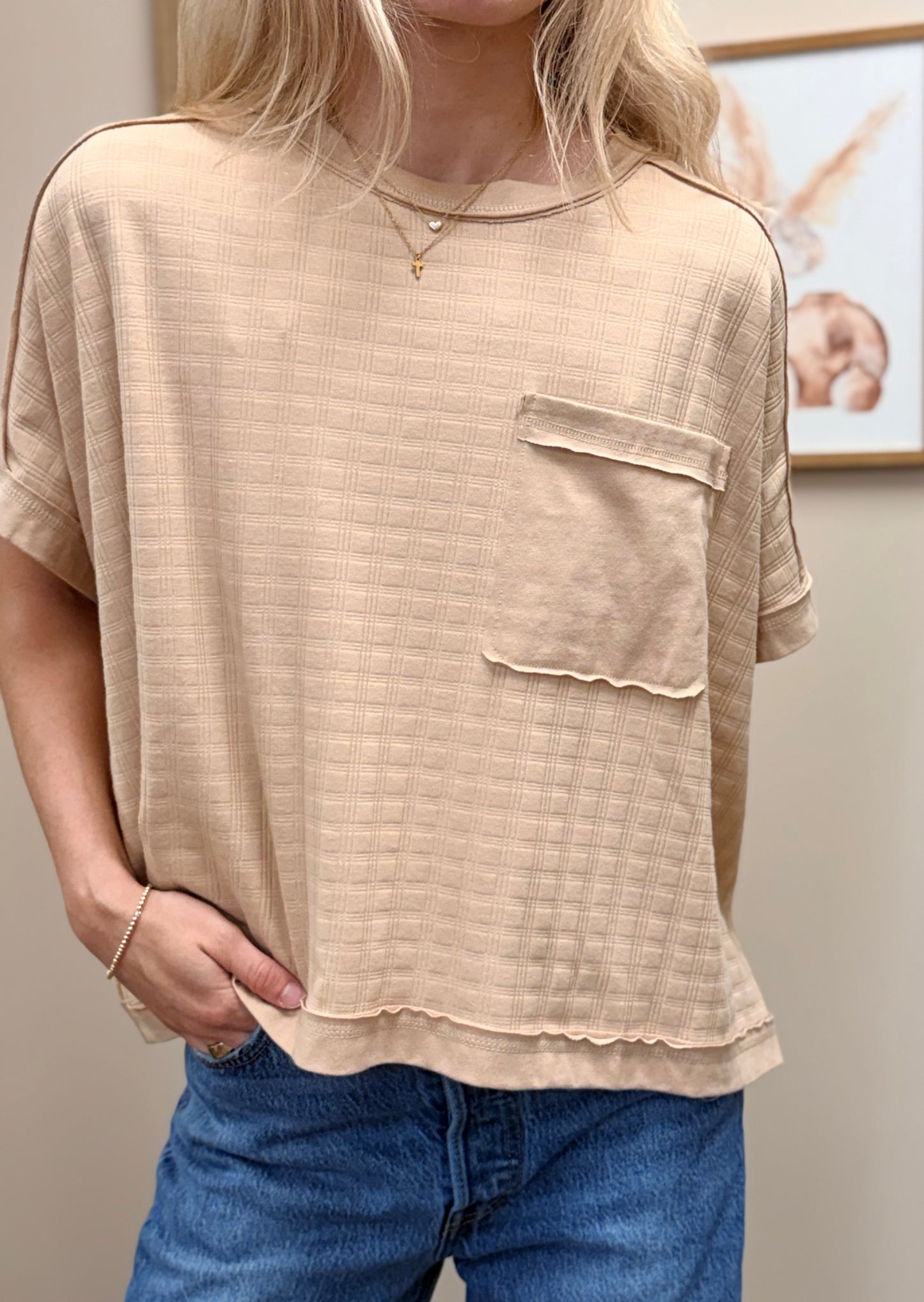 Tan Textured Top