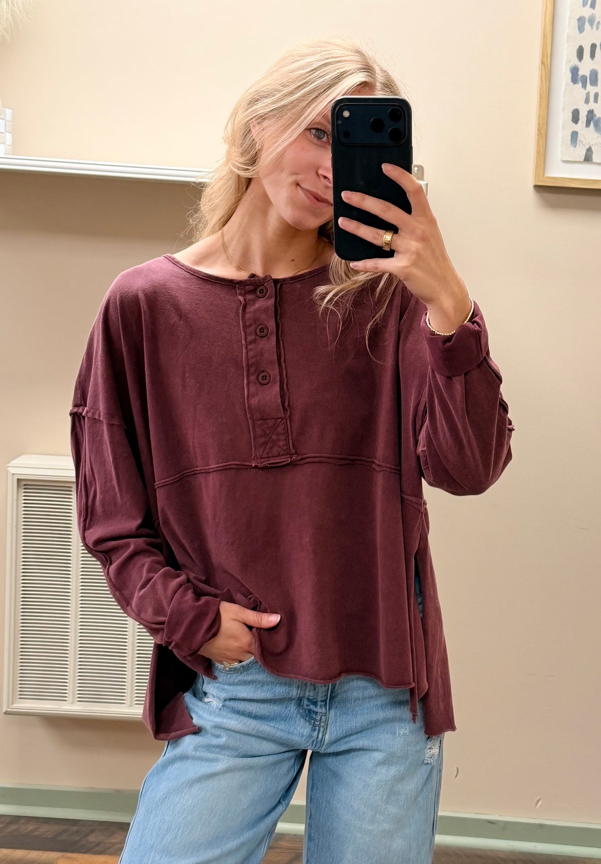 Oversized Henley Top
