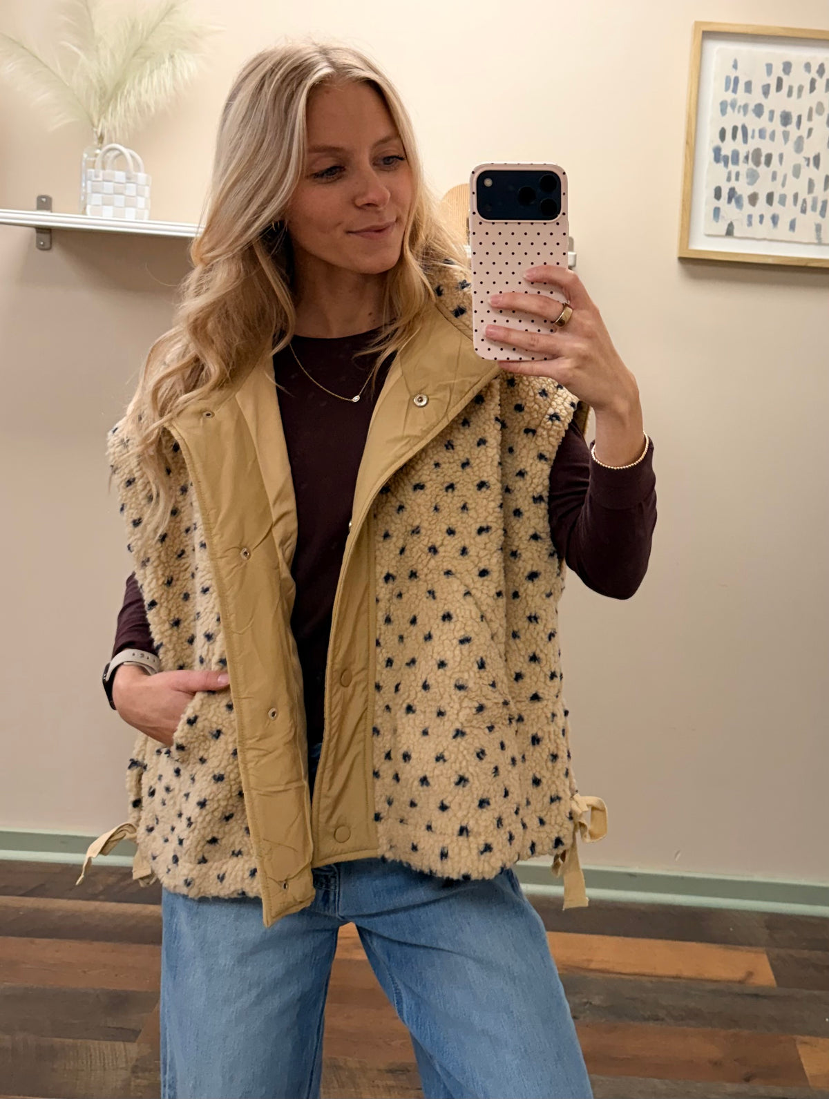 Polka Dot Cozy Vest
