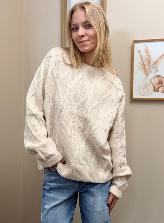 Ivory Lane Cable Knit Sweater