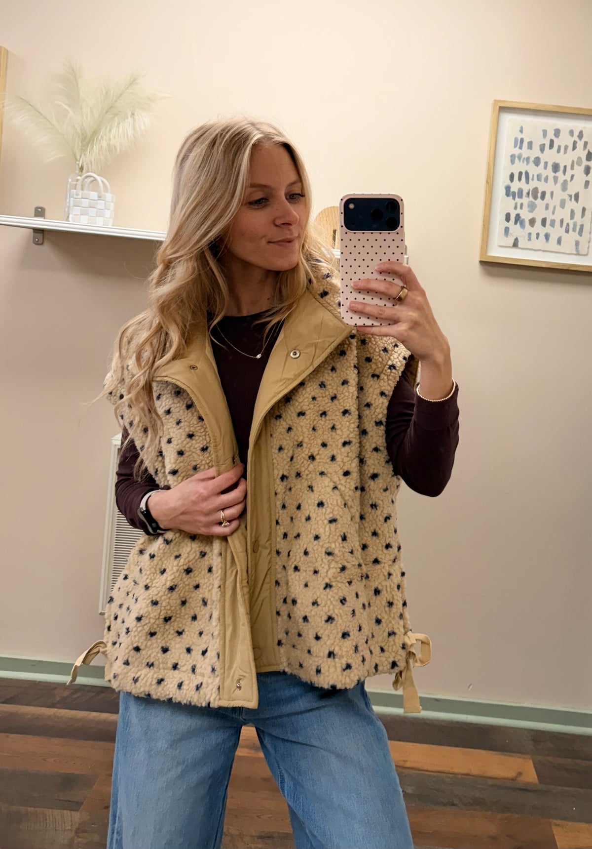 Polka Dot Cozy Vest