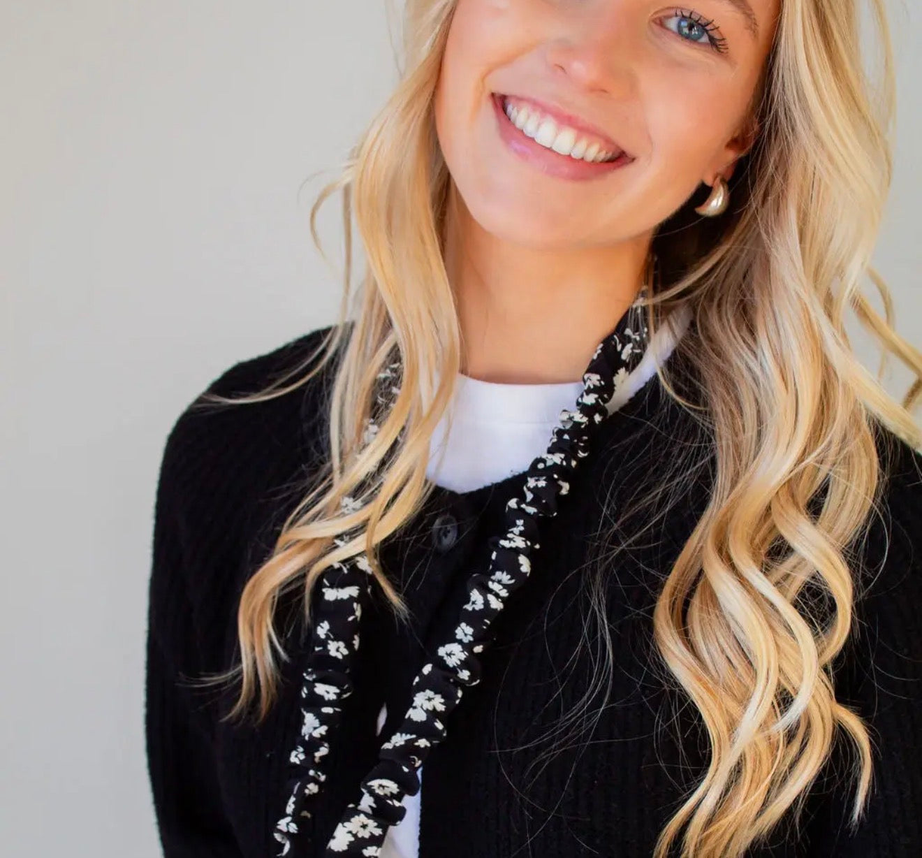 Onyx Floral Scrunchie Lanyard