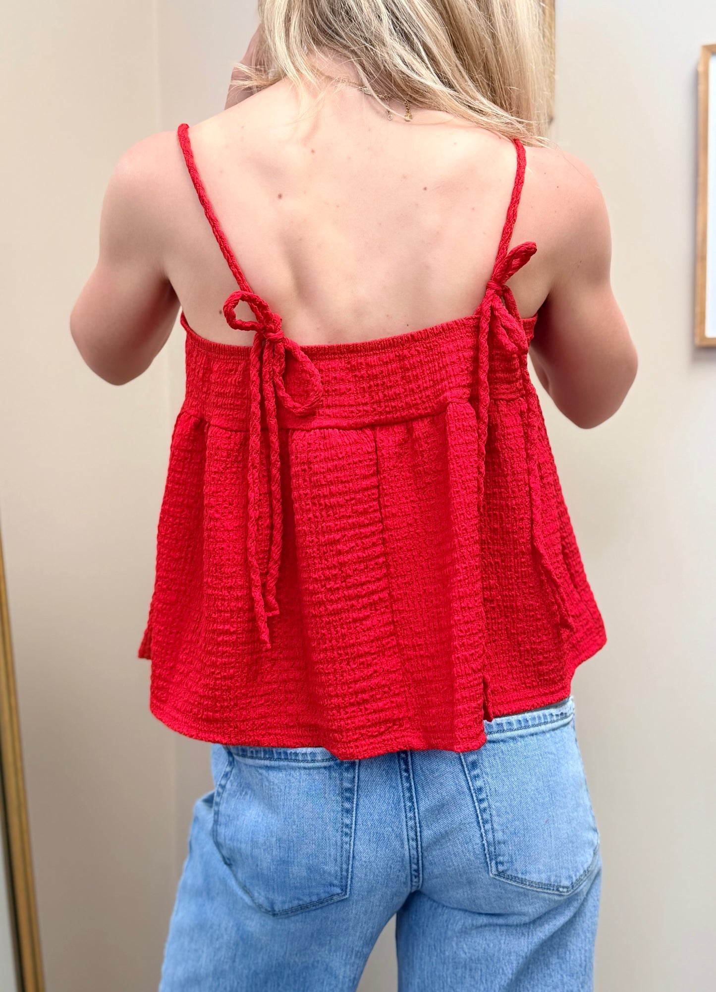Cherry Red Tie Tank