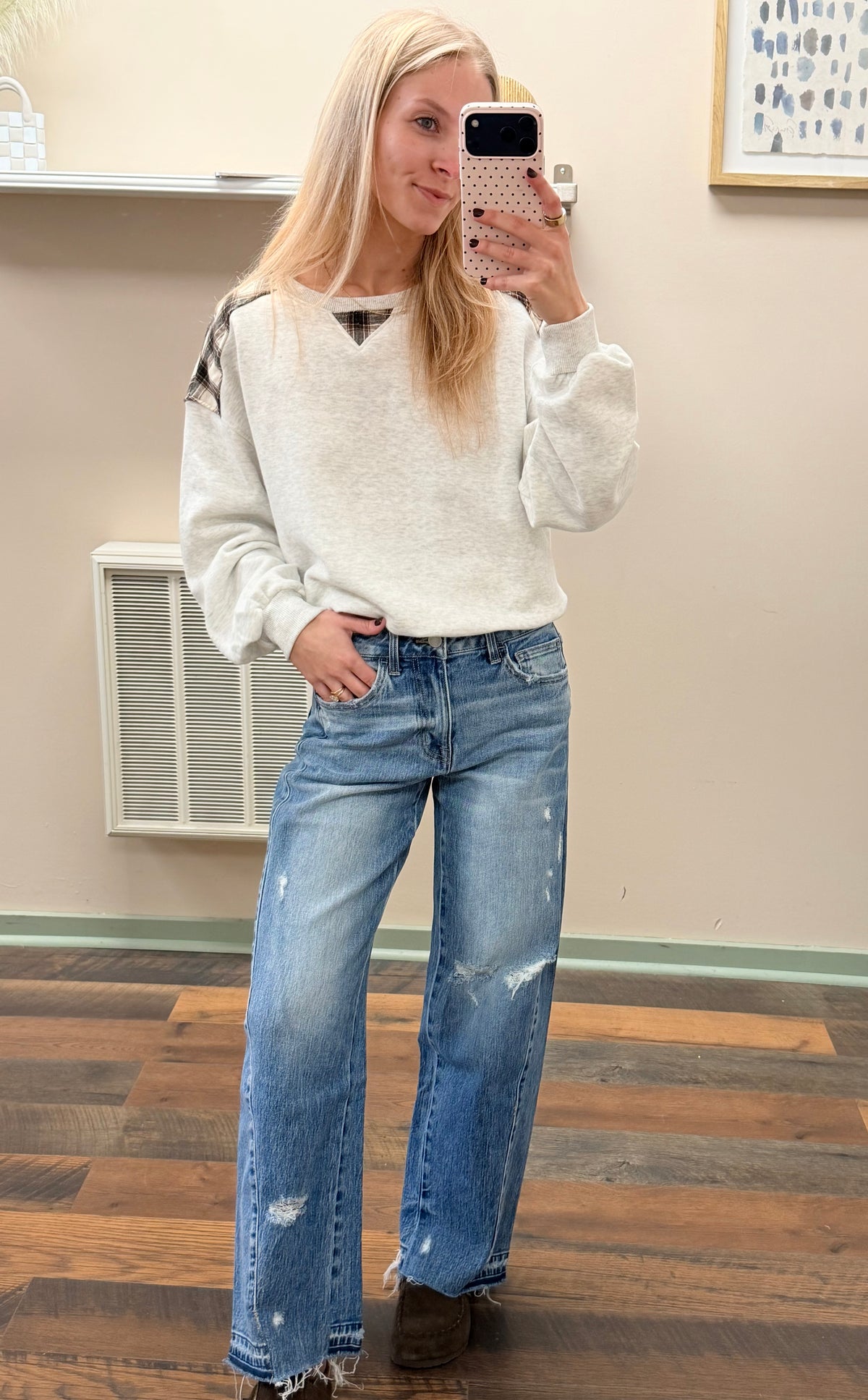 Hayden Distressed Barrel Jean (RESTOCK)