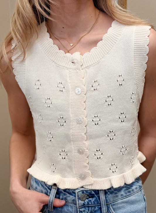 Stella Ruffle Sweater Tank