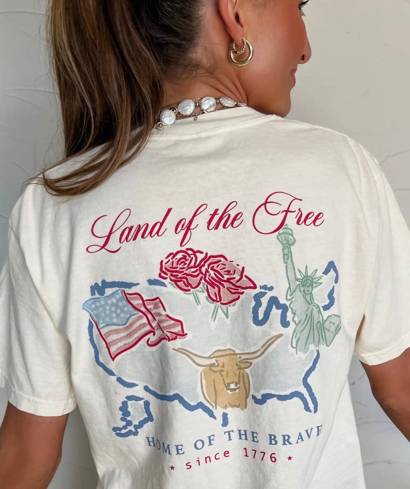 Land of the Free Watercolor T