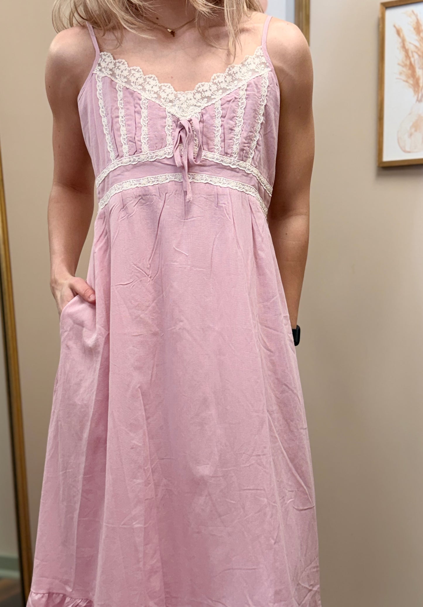 Dusty Rose Midi Dress