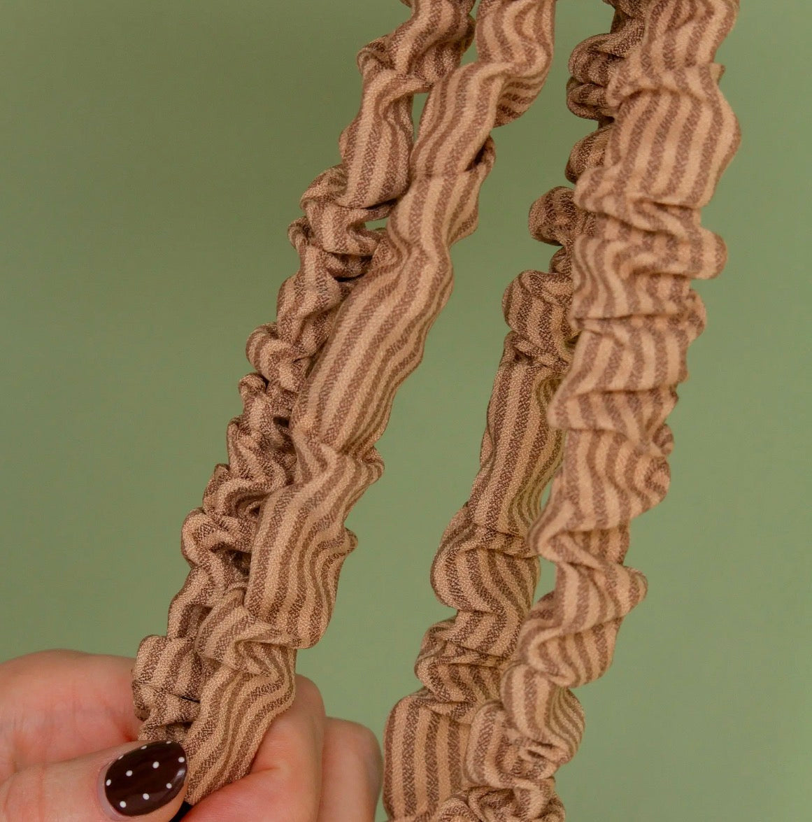 Coffe Stripe Scrunchie Lanyard