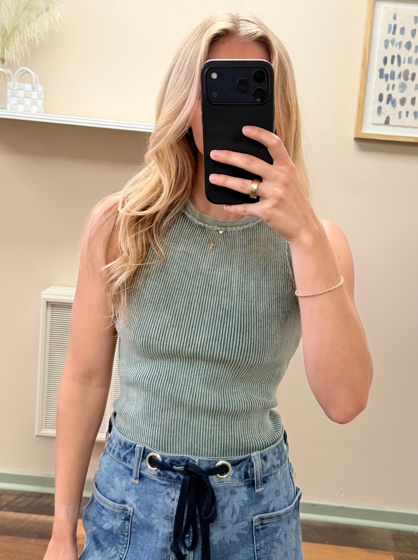Jade Ribbed Tank