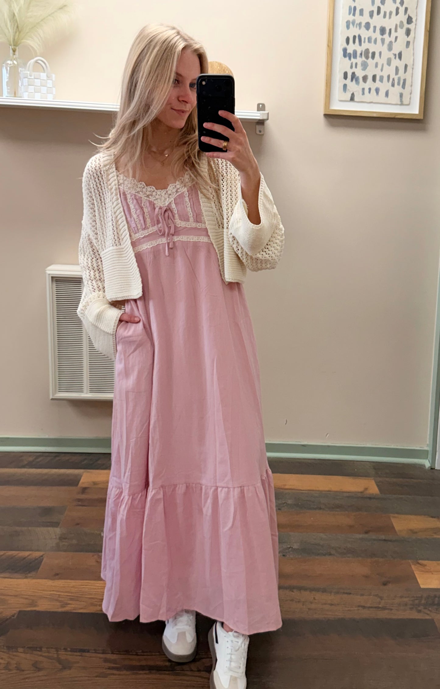 Dusty Rose Midi Dress