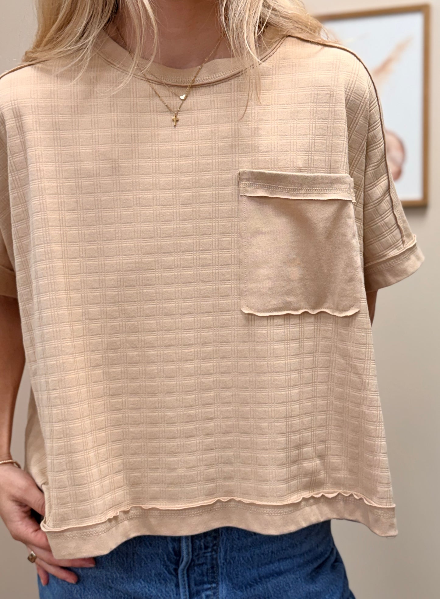 Tan Textured Top