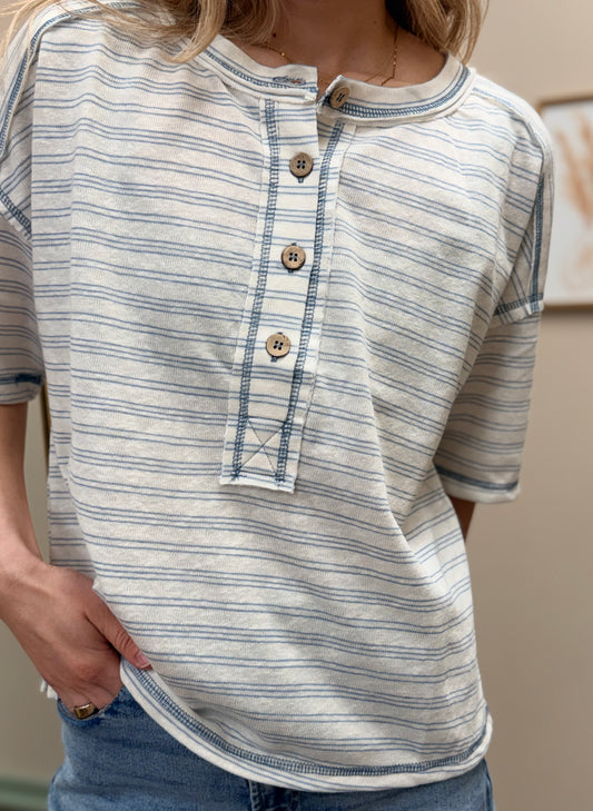 Simple Stripes Henley T