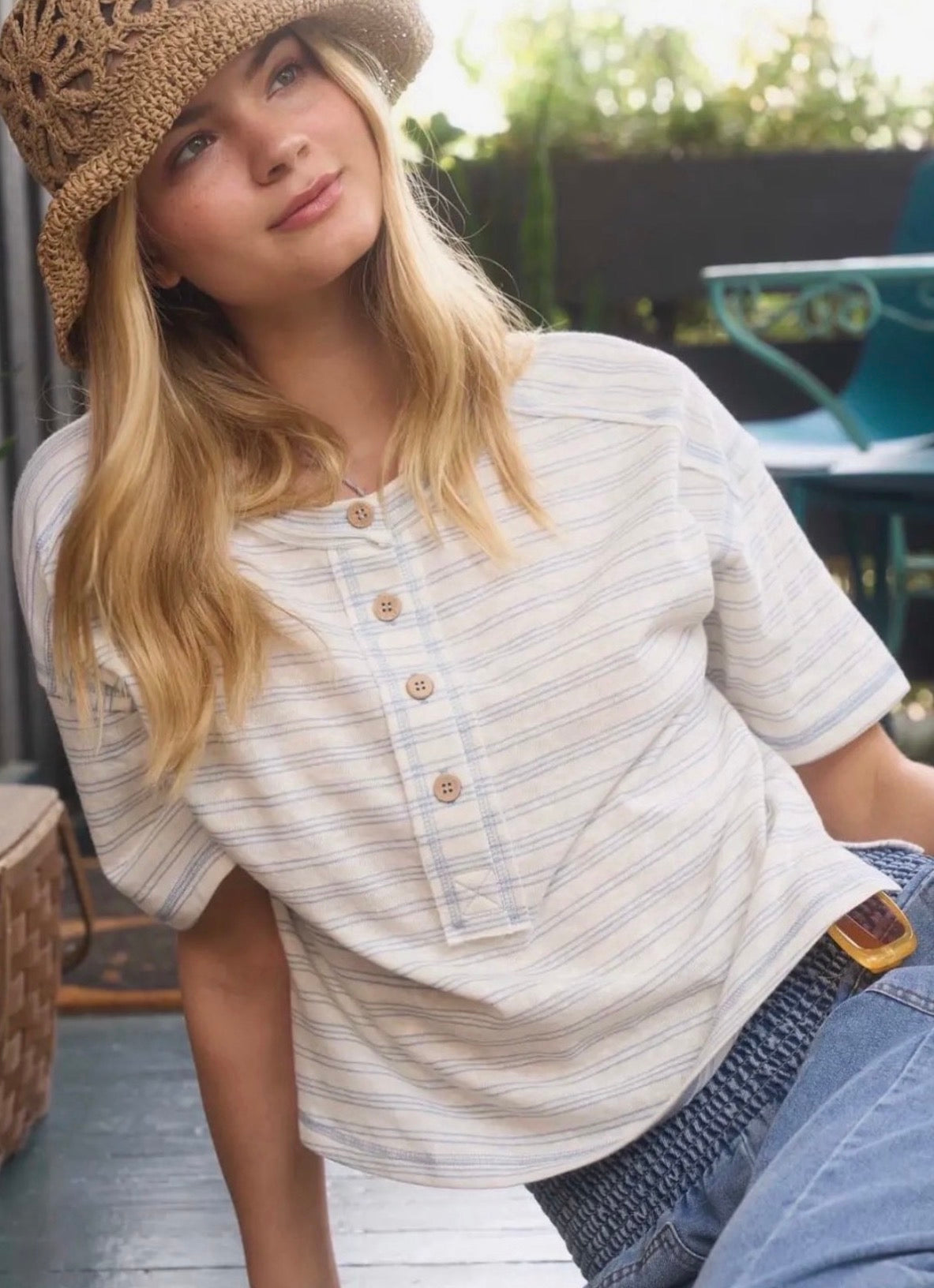 Simple Stripes Henley T