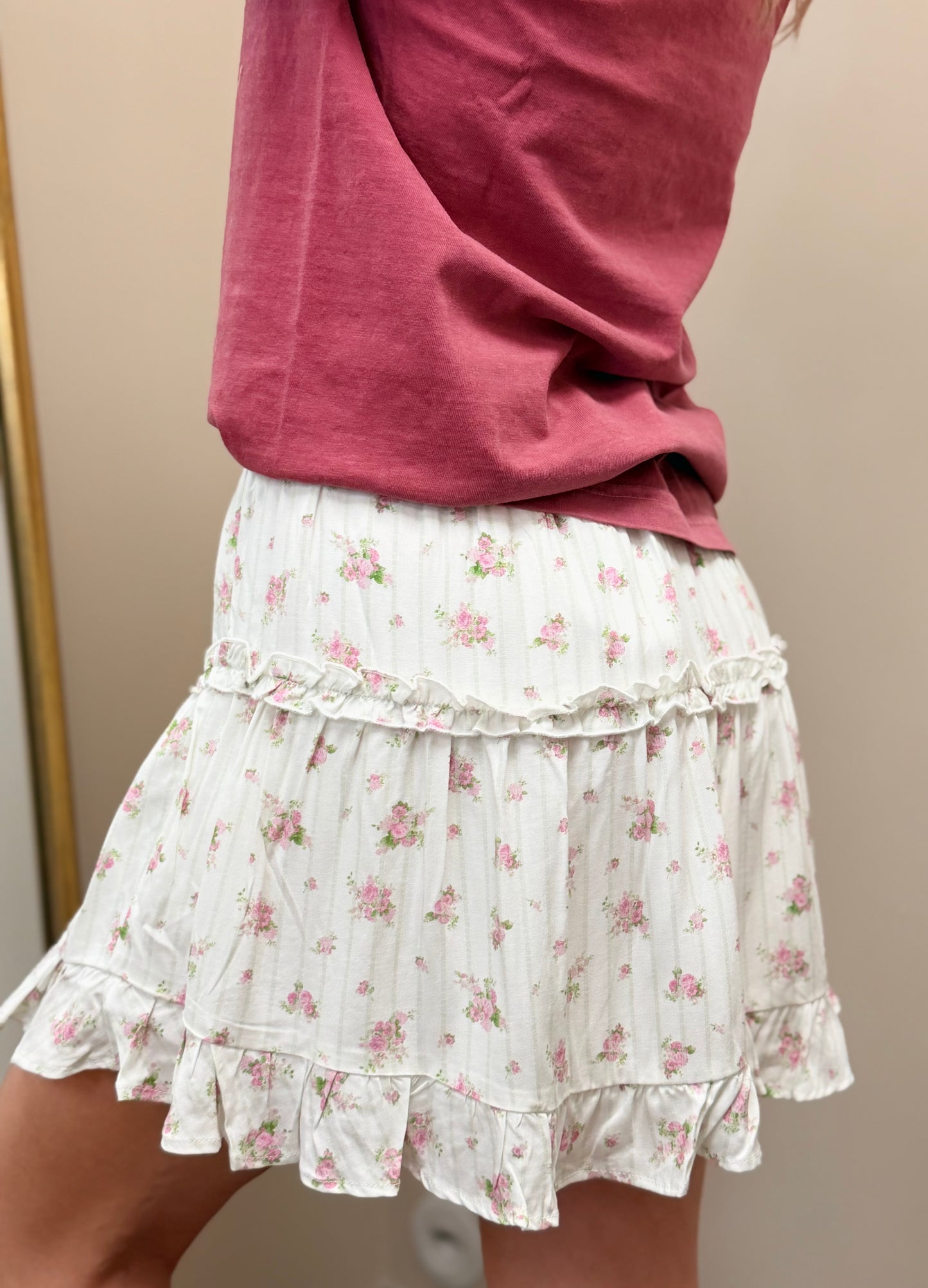 Sweet Florals Mini Skirt