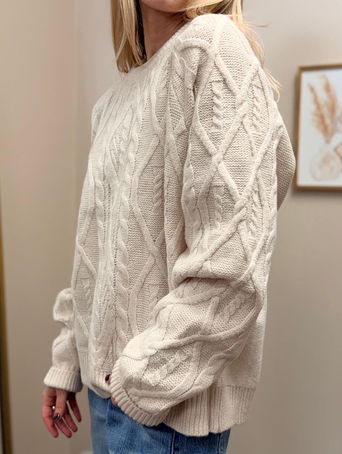 Ivory Lane Cable Knit Sweater