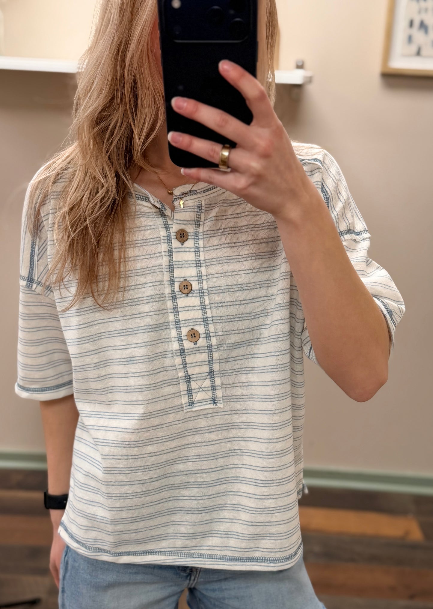 Simple Stripes Henley T