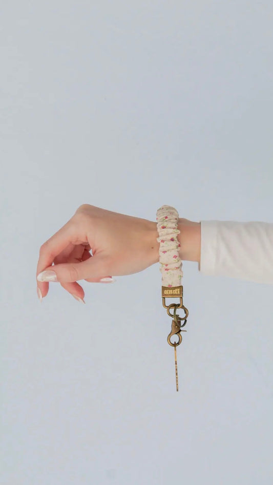 April Flowers Scrunchie Keychain
