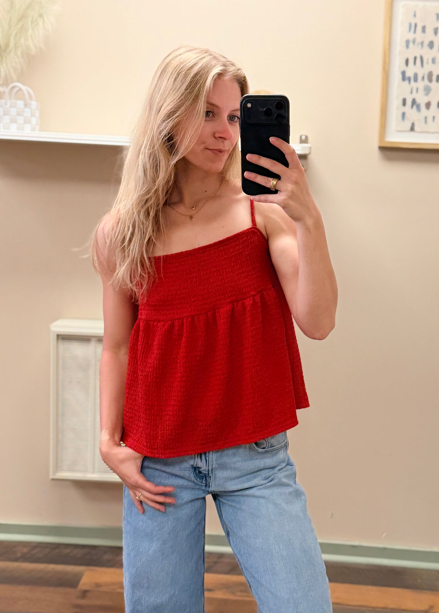 Cherry Red Tie Tank