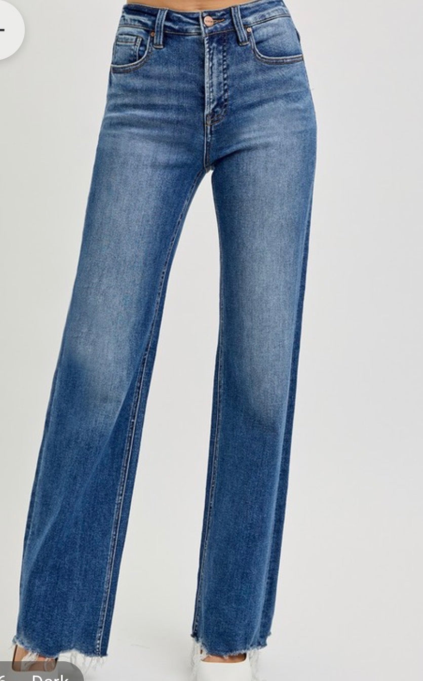 Risen High Rise Raw Hem Jean