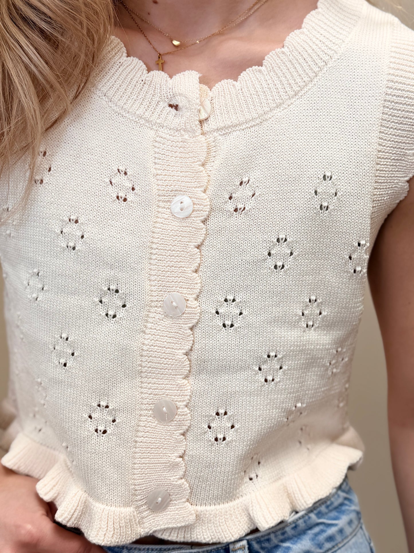 Stella Ruffle Sweater Tank