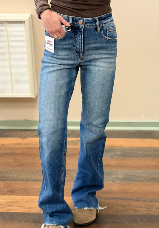 Risen High Rise Raw Hem Jean