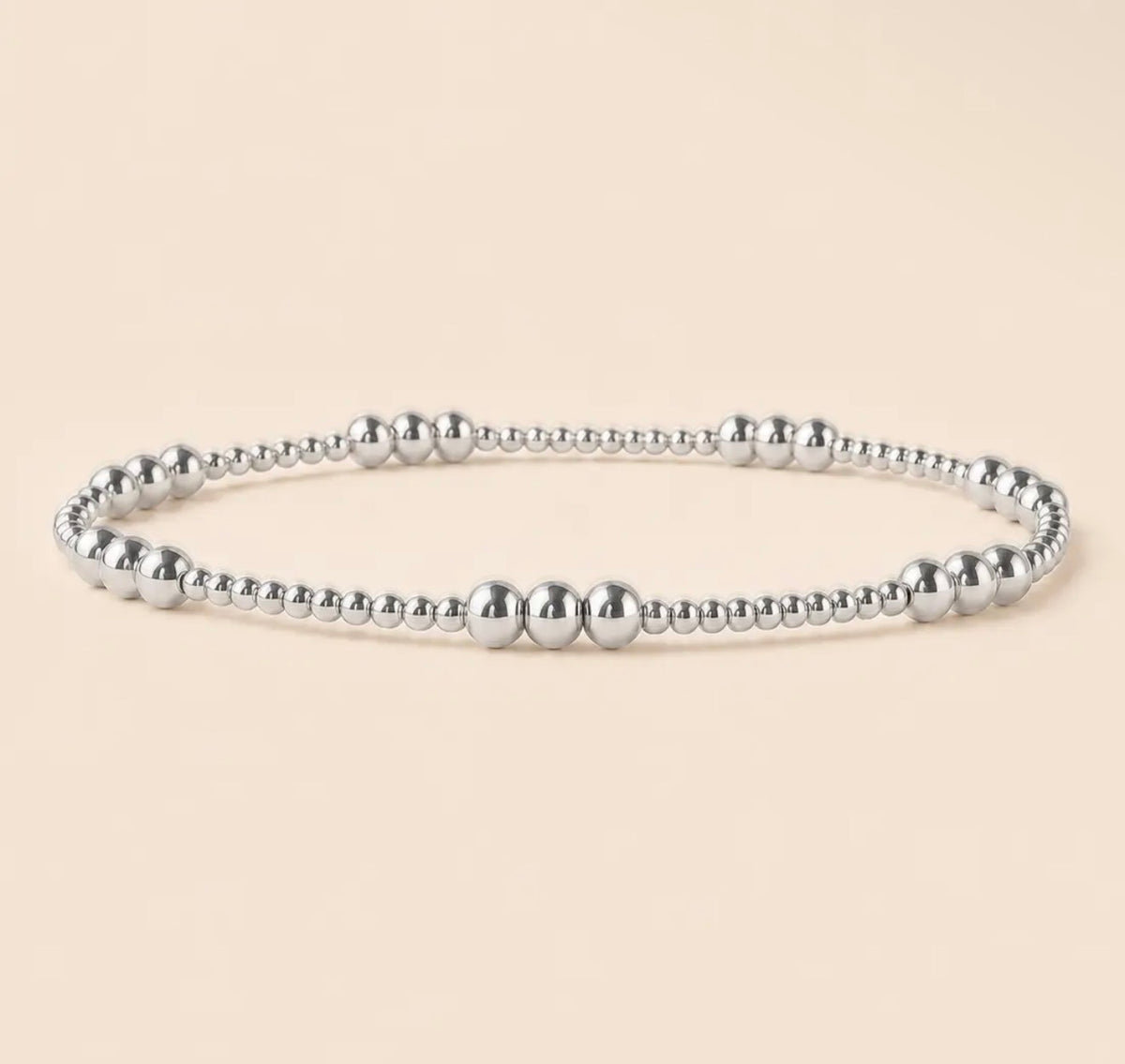 Lenny & Eva Silver Beaded Stretch